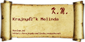 Krajnyák Melinda névjegykártya
